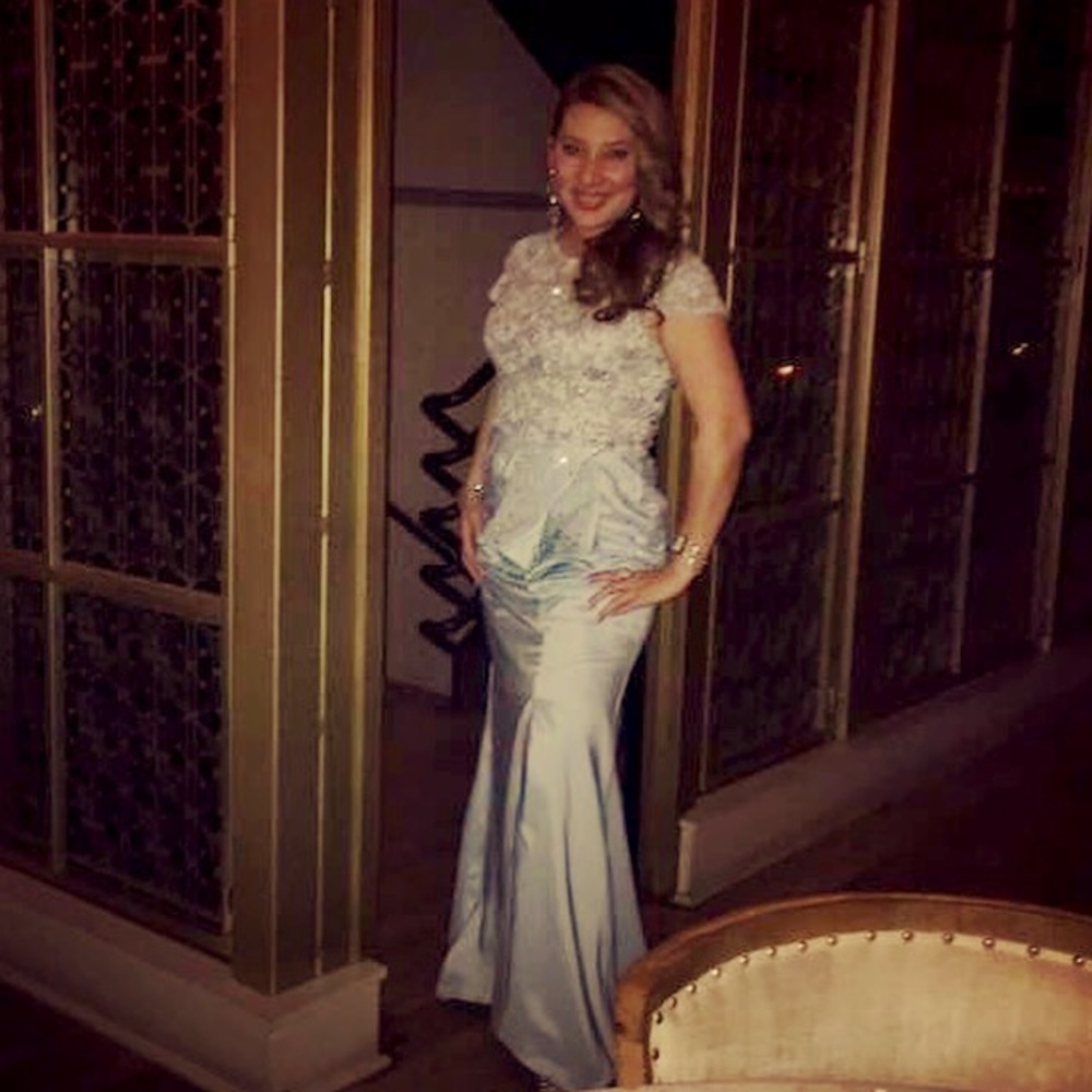 Beautiful light Blue dress wear in once for a NYE Bash Ball